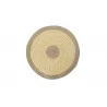 TAPIS ROND JAUNE ET BLANC EN COTON ET JUTE D120x1cm 2300 GSM