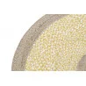 TAPIS ROND JAUNE ET BLANC EN COTON ET JUTE D120x1cm 2300 GSM