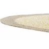 TAPIS ROND JAUNE ET BLANC EN COTON ET JUTE D120x1cm 2300 GSM