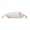 COUSSIN BAHINA BLANC POMPONS 40x40cm POLYCOTON IMPRIMÉ ET JUTE DÉHOUSSABLE