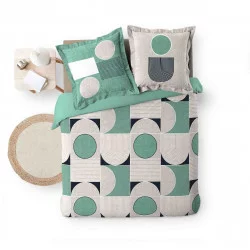 PARURE CHIC POP 2 PERSONNES PERCALE 260x240cm