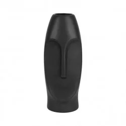 VASE MOAI NOIR MATE 10x9.5xH24cm