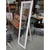MIROIR PSYCHÉ BLANC PATINÉ AVEC MOULURES