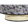 PLAFONNIER CYLINDRIQUE NOIR AVEC PALMIERS IMPRIMÉ D46XH25cm