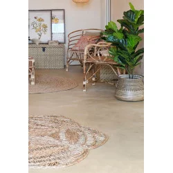 TAPIS MANDALA ÉTOILE EN FIBRE NATURELLE D150x1cm