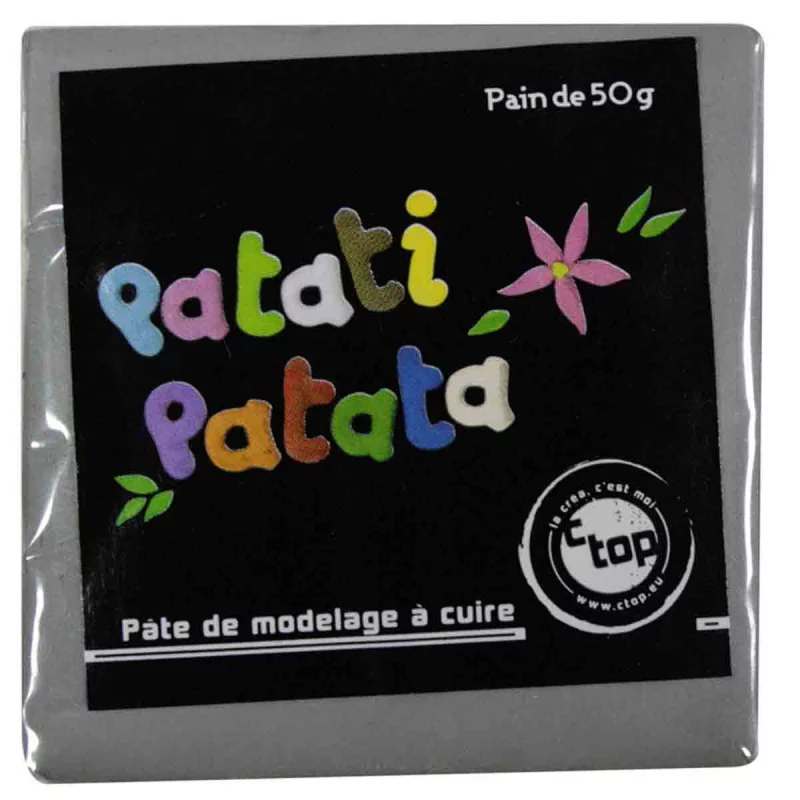 Pâte polymère gris 50 grs Patati Patata