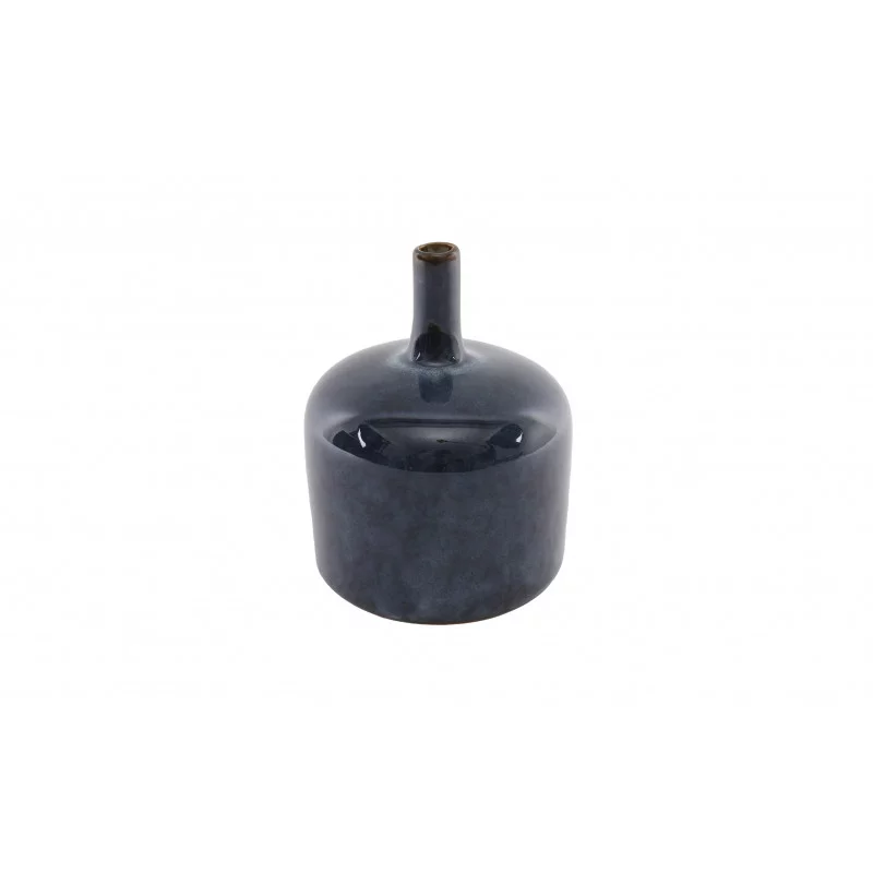 VASE BLEU NUIT EN GRÈS PM D12xH16cm
