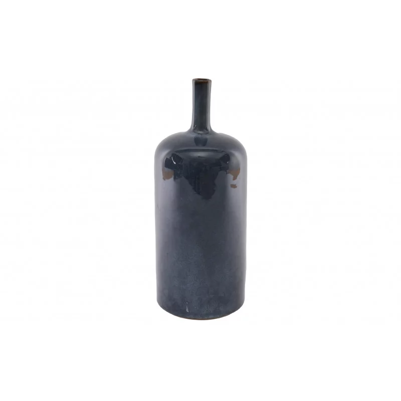 VASE BLEU NUIT EN GRÈS GM D12xH32cm