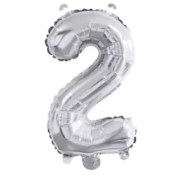 BALLON METALLIQUE 2 ARGENT 35CM