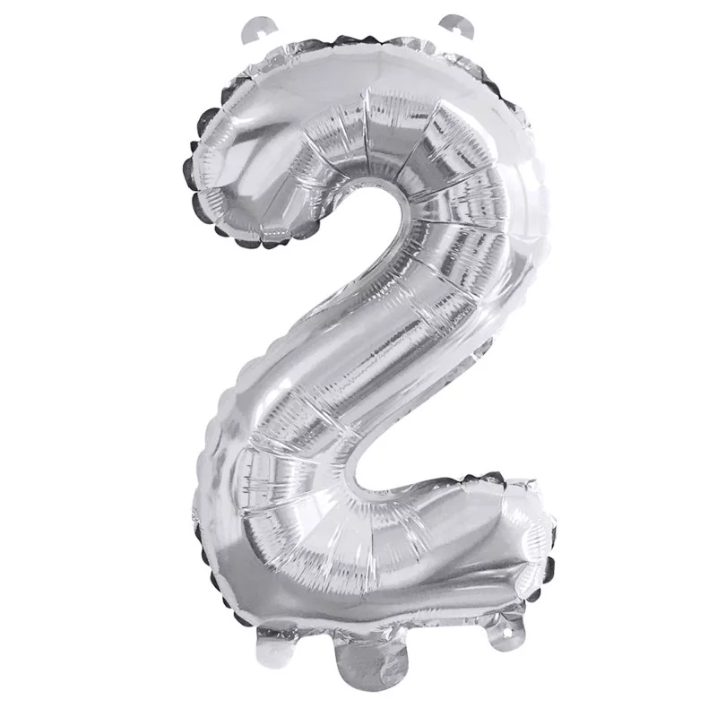 BALLON METALLIQUE 2 ARGENT 35CM
