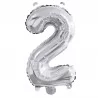 BALLON METALLIQUE 2 ARGENT 35CM