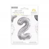 BALLON METALLIQUE 2 ARGENT 35CM
