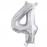 BALLON METALLIQUE 4 ARGENT 35CM