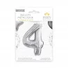 BALLON METALLIQUE 4 ARGENT 35CM BALLON METALLIQUE 4 ARGENT 35CM