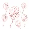 SACHET 6 BALLONS CONFETTIS ROSE DORE