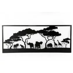 PLAQUE MÉTAL NOIR SAFARI 40x100cm