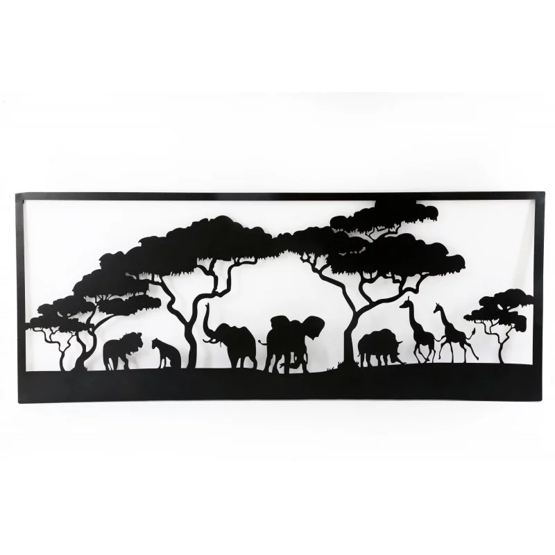 PLAQUE MÉTAL NOIR SAFARI 40x100cm