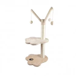 ARBRE A CHAT ECRU+ 2PLAT+ 3JOUETS H82