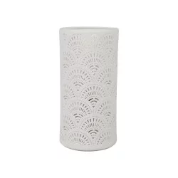 LAMPE PORCELAINE JAPAN BLANC D10XH20CM