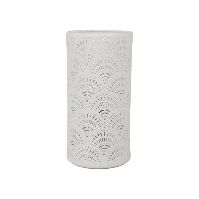 LAMPE PORCELAINE JAPAN BLANC D10XH20CM