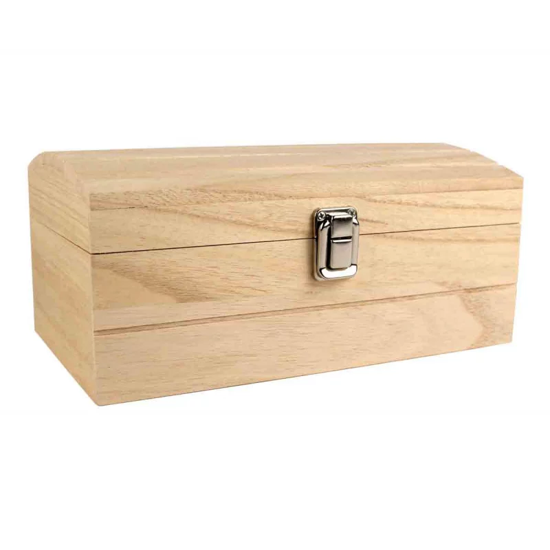 COFFRE BOIS COUVERCLE BOMBE 25 X 15 X 11
