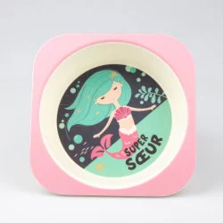 ASSIETTE ENFANT SUPER SOEUR 14.5x14.5x4cm