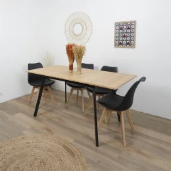 TABLE EXTENSIBLE BOIS PIED NOIR