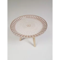 PETITE TABLE BASSE SUNFLOWER GRAVÉ D40H38cm