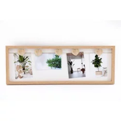 CADRE PHOTO AVEC 5 PINCES COEURS 10X15CM