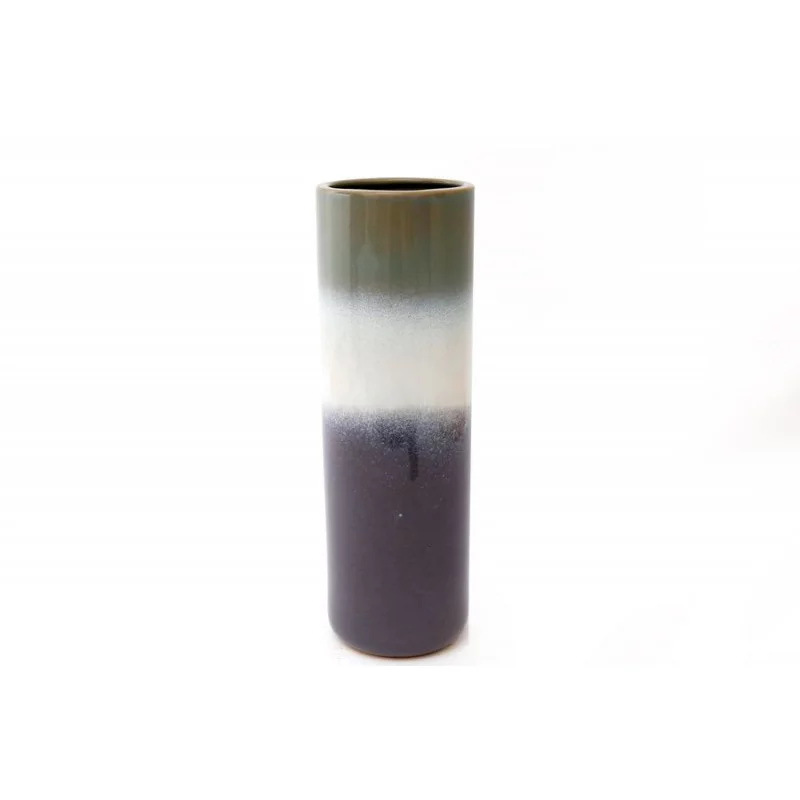 VASE GRIS 3 TONS 30X9.5CM