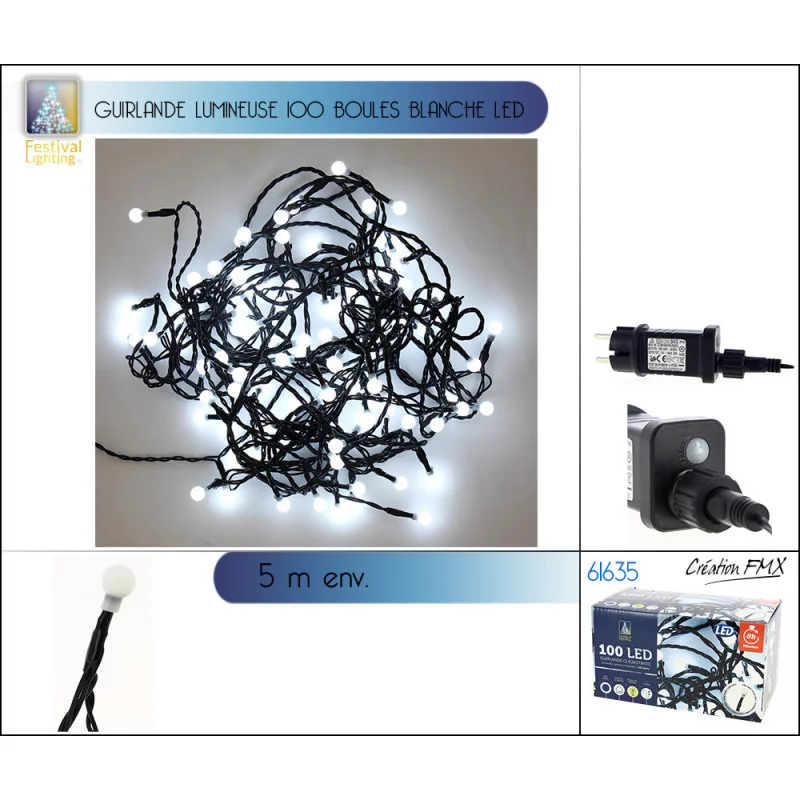 GUIRL LUM 100 LEDS BLANCHE AMPOULE CERIS