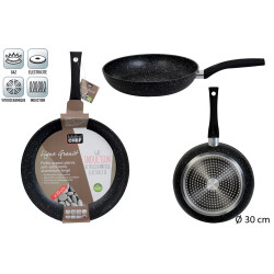 POÊLE ALUMINIUM FORGÉ ASPECT PIERRE D30cm