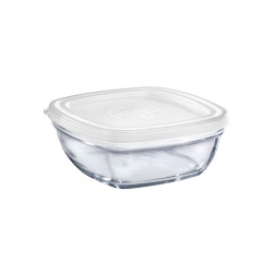 PLAT VERRE +COUVERCLE LYS CARRE 17CM