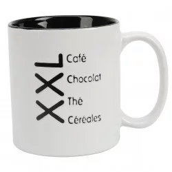 MUG GRES 64CL BLANC TEXTE NOIR