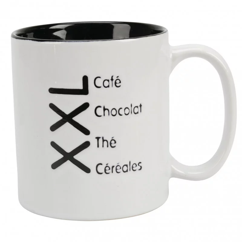 MUG GRES 64CL BLANC TEXTE NOIR