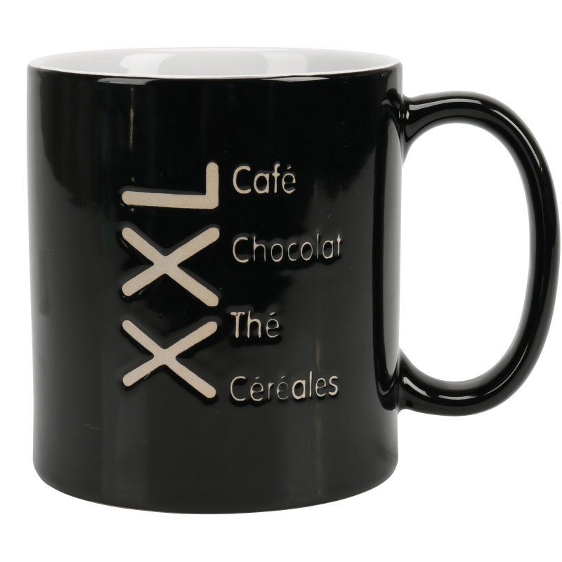 MUG GRES 64CL NOIR TEXTE BLANC MUG GRES 64CL NOIR TEXTE BLANC