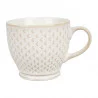 TASSE GRES 22CL BEIGE EMBOSSEE CHEVRON