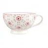 MUG GRES 45CL FLEUR ROUGE
