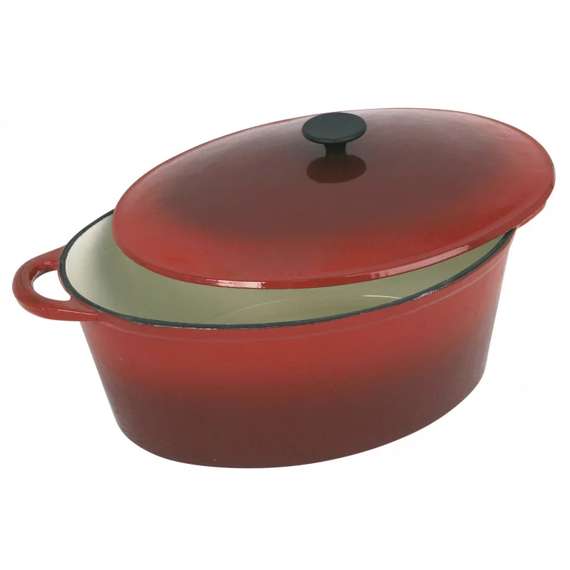 COCOTTE FONTE OVALE 9L ROUGE INTERIEUR B COCOTTE FONTE OVALE 9L ROUGE INTERIEUR B