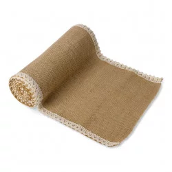 CHEMIN DE TABLE JUTE & DENTELLE