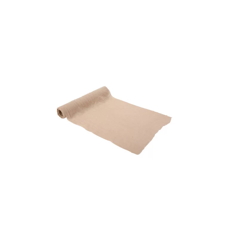 CHEMIN DE TABLE MOUSSELINE SABLE 28 CM