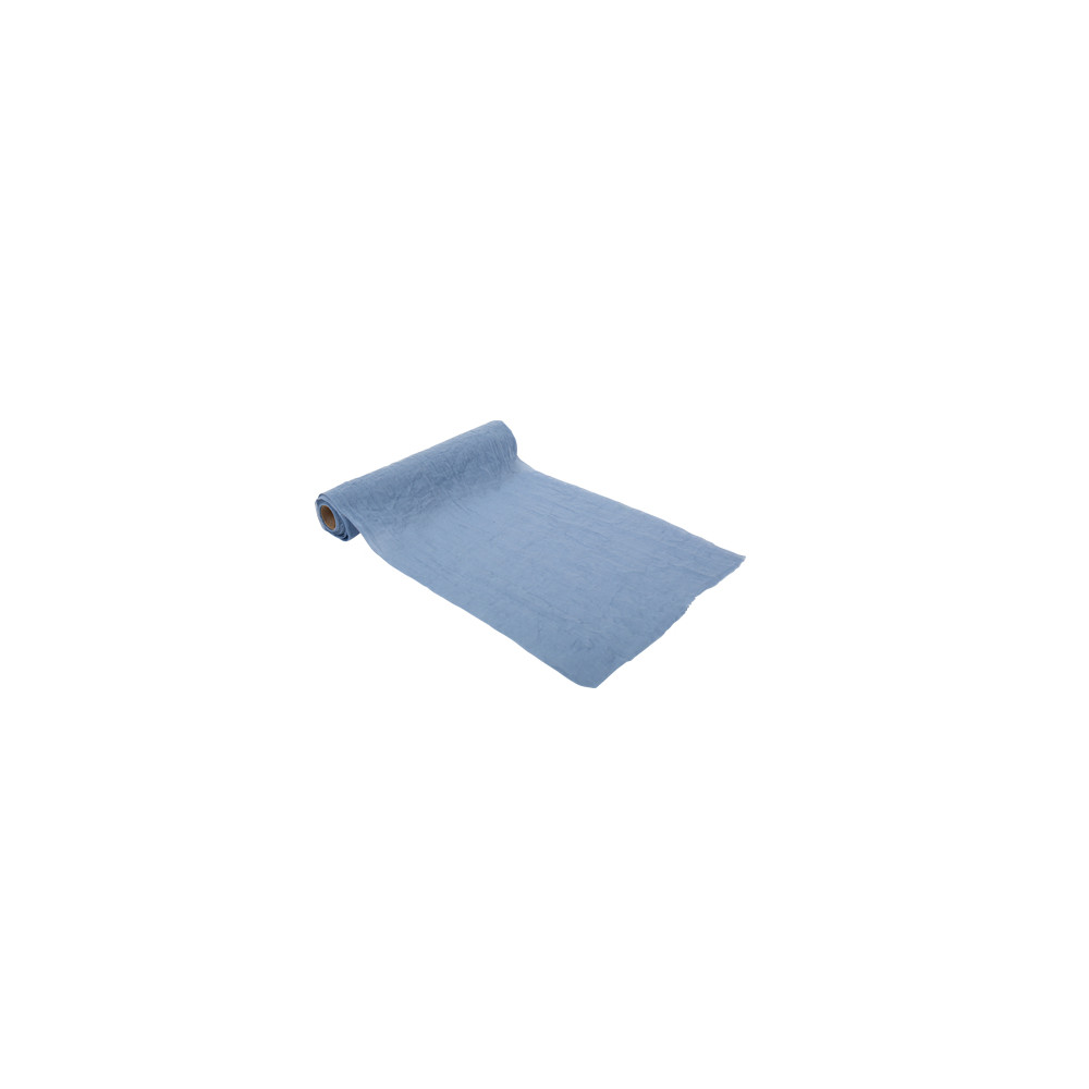 CHEMIN DE TABLE MOUSSELINE BLEU PASTEL