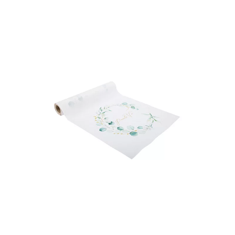 CHEMIN DE TABLE POUR LA VIE SAUGE GREEN