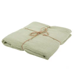 NAPPE GAZE DE COTON VERT SAUGE