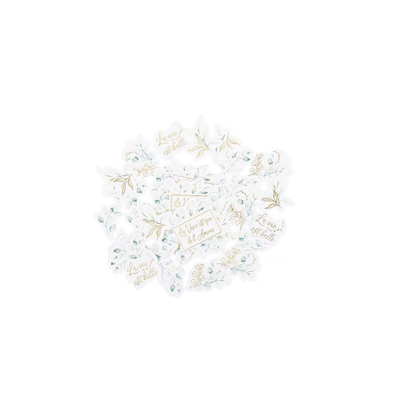 100 CONFETTIS SAUGE GREEN BLANCS, VERT
