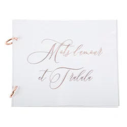 LIVRE D'OR VERRE ACRYLIQUE ET ROSE GOLD