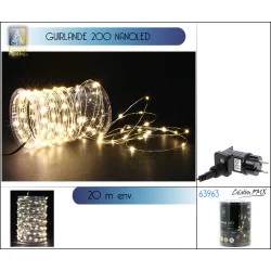 GUIRLANDE 200 NANO LED BLANC CHAUD 8 FON