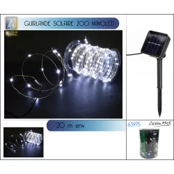 GUIRLANDE SOLAIRE 200 NANO LED BLANC 8 F