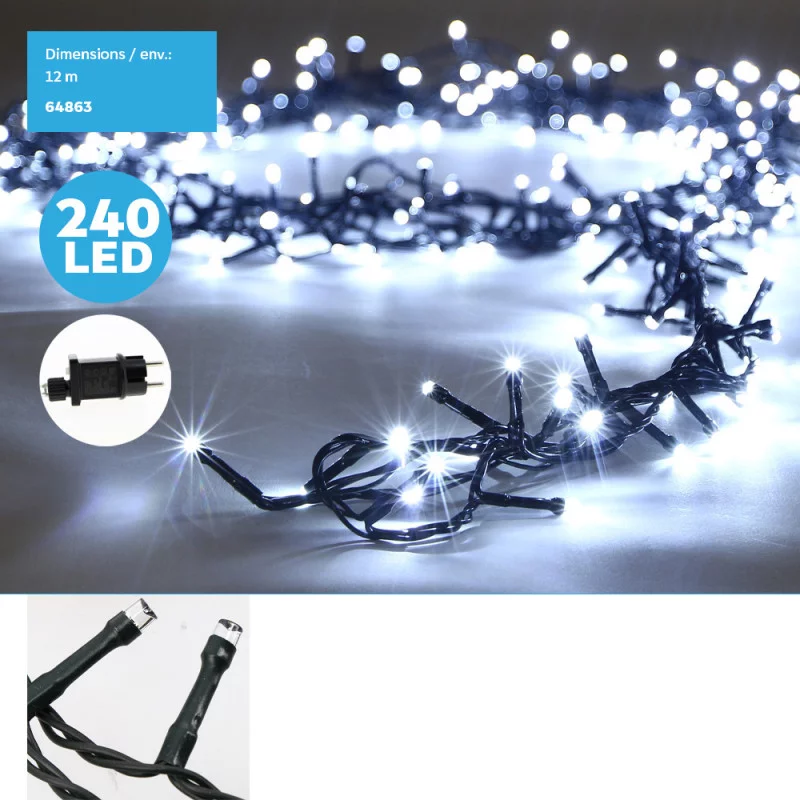 GUIRLANDE 240 LEDS BLANCHES 12M