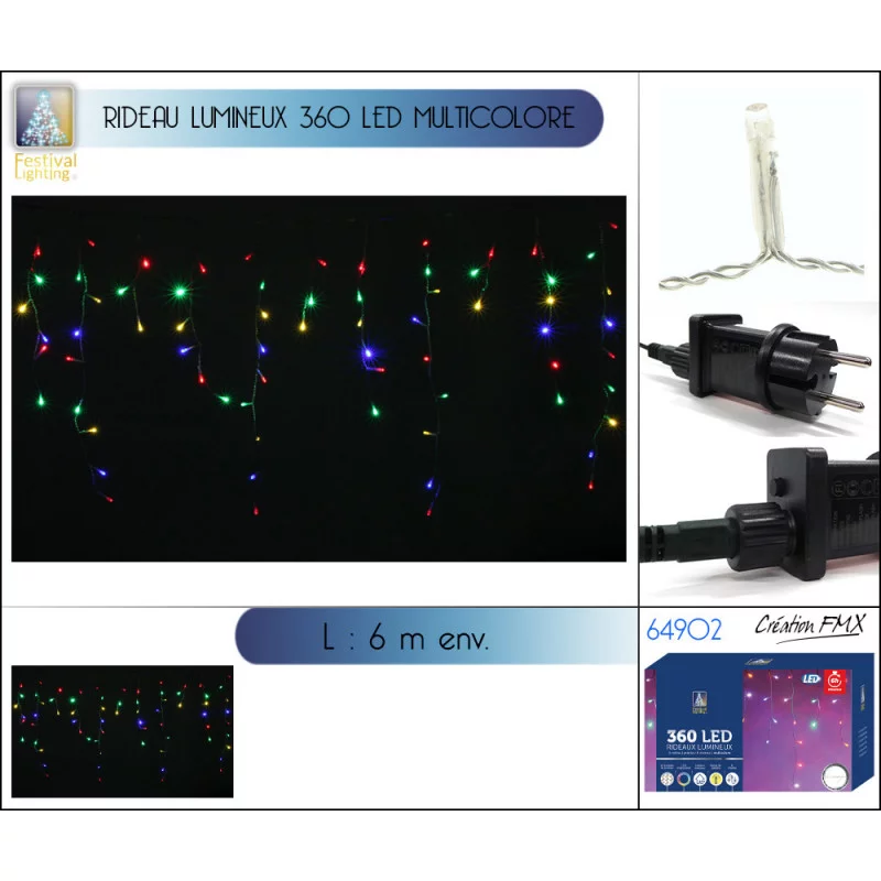 RID STALACTITES LUM 360 LEDS MULTICOULEU